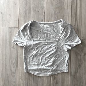 cute gray corset crop top